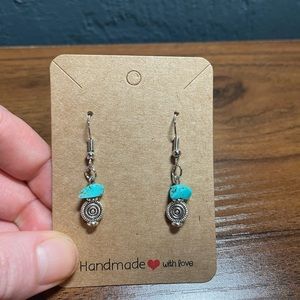 Shark Eye Dangle Earrings w/ Tibetan Silver